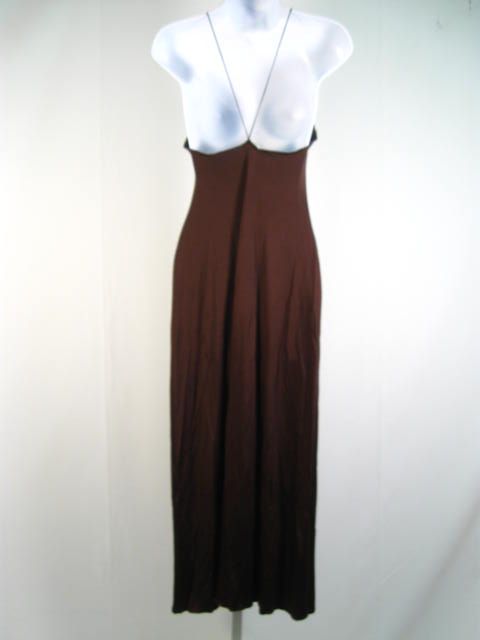 MARTINE SITBON Brown Stretch Full Length Dress Size 42  