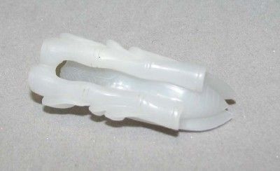 Chinese Hetian white jade carved cicada on bamboo pendant  