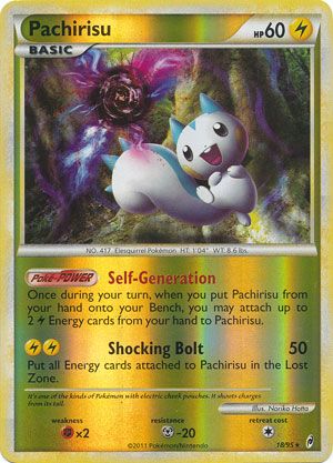 Rare/Rev Holo Foil PACHIRISU Pokemon Card CALL OF LEGENDS #18/95 