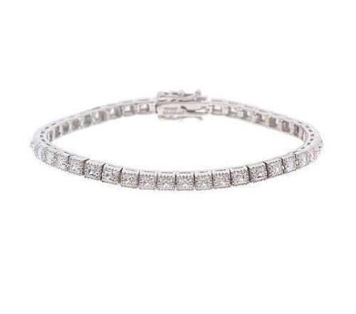 EPIPHANY PLATINUM CLAD DIAMONIQUE TENNIS BRACELET 6.5  