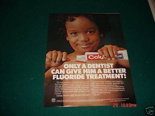Original 1972 Colgate Toothpaste Dentist Flouride ad  