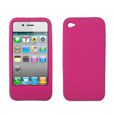   iPhone 4 Soft Silicone Gel Skin Case Hot Pink 654367688458  