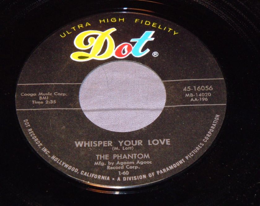 PHANTOM Love Me / Whisper Your Love Rockabilly 45 Dot 16056 Picture 