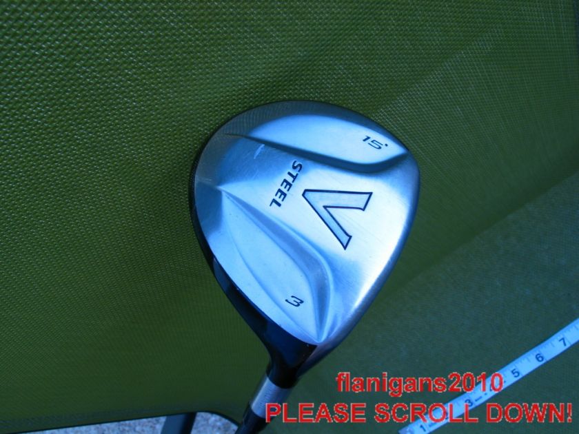 NICE TAYLORMADE V STEEL 15 DEGREE 3 WOOD REG FLEX grafalloy graphite 