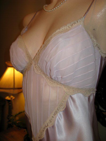 NWT Nightgown JONQUIL Bride Lavender Satin  Gown Negligee 
