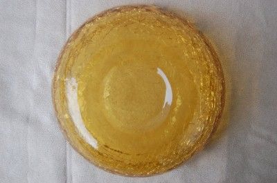 CSO~VINTAGE 1960s AMBER CRACKLE GLASS ASHTRAY  