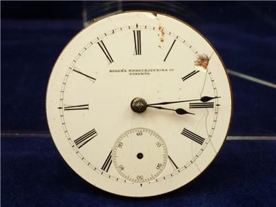   Label Rogers Manufacturing Co. Toronto KW Pocket Watch Movement  