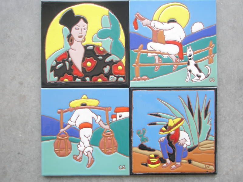 Catalina Tile Mexican Scenes Taylor Malibu San Jose NR  