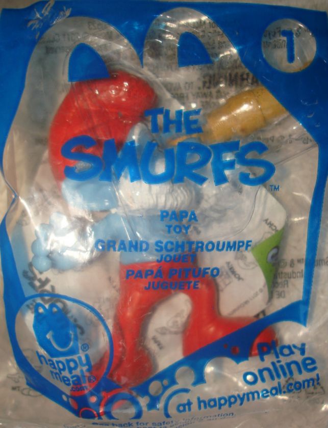 PAPA SMURF #1 Mc Donalds Happy Meal Toy new sealed  