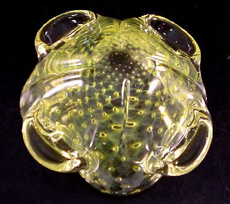 Murano Italy Yellow Topaz Bullicante Bubble Bowl or Ashtray EUC  