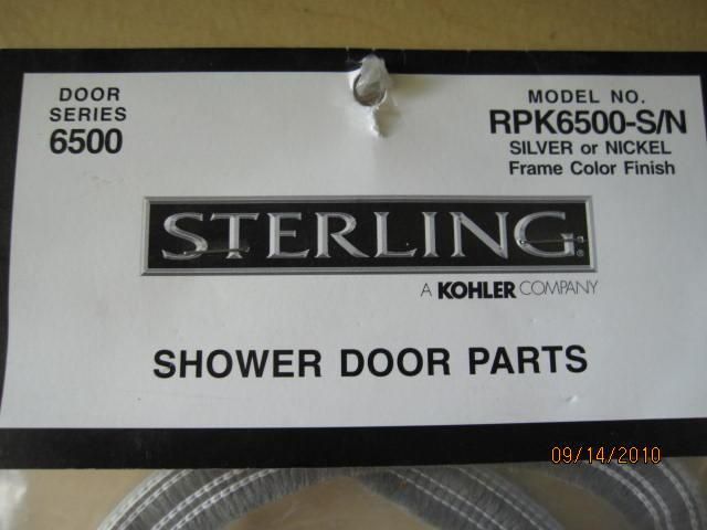 Sterling 6500 Srs. Shower Door Parts #RPK6500 S/N  