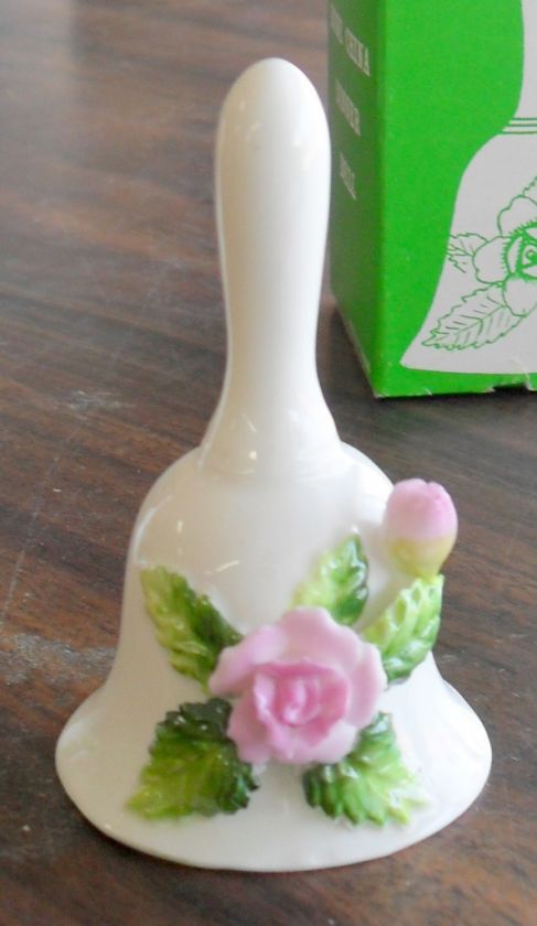 fine bone china DINNER BELL  roses  pink (NIB)  