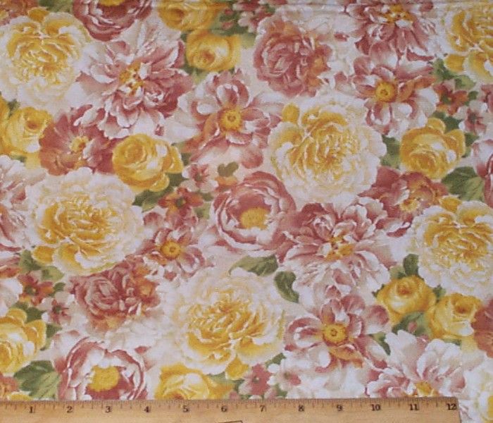 Wilhelmennas Garden Roses Floral Packed Quilt Fabric yd  