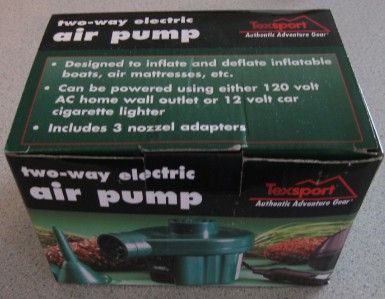 NEW TexSport Air Pump AC DC Electric Inflator 3 Adapter  