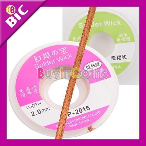 5FT 2.0MM Desoldering Braid Solder Remover Wick Cable  