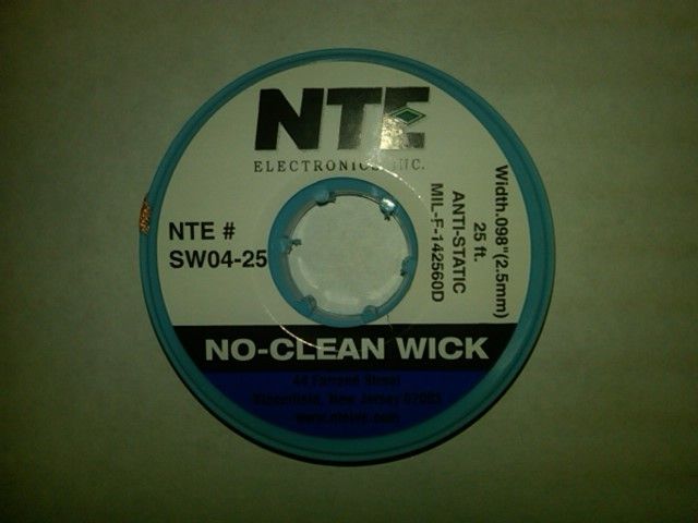 25FT NO CLEAN DESOLDERING WICK BRAID NO CLEAN SOLDER  