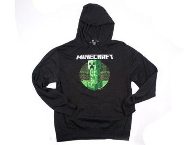 OFFICIAL LICENSED MINECRAFT CREEPER INSIDE MENS PULLOVER SWEATSHIRT 