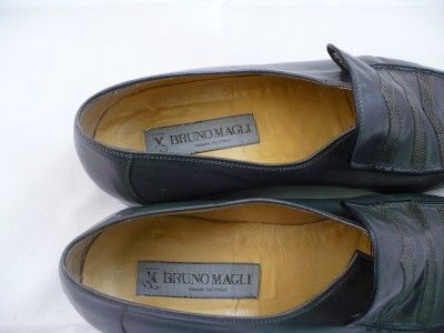 Bruno Magli Mens MENO Gray Dress Loafers Woven Label Size 11M #34190 