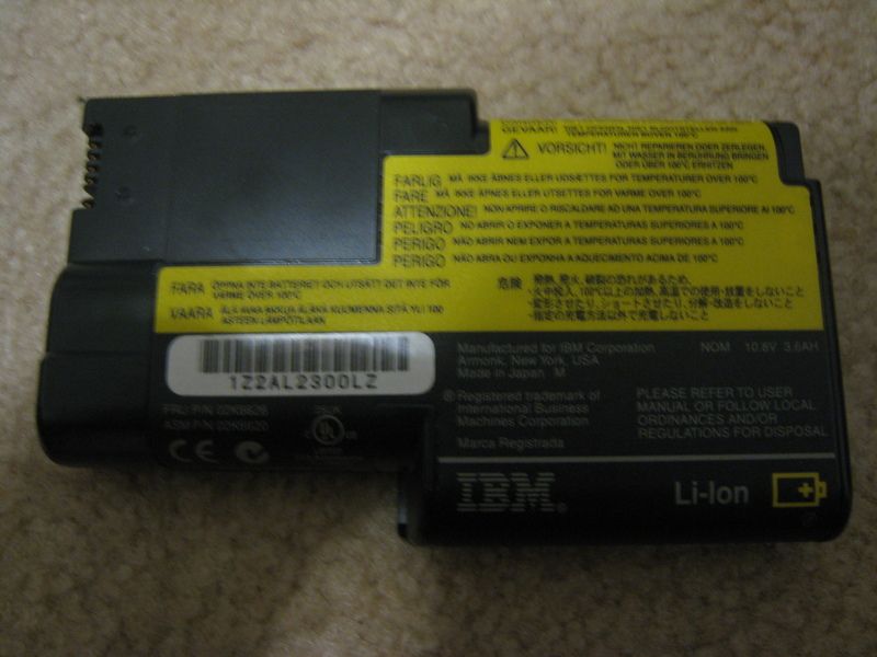 IBM Thinkpad T20 T21 T22 T23 battery 02K6627  