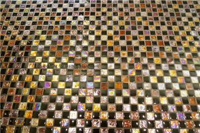 Mixed Color Iridescent Mosaic Glass Tile Kitchen & Bath  