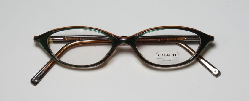 NEW COACH JULIANNE 502 49 15 135 GREEN/BROWN SPRING HINGE EYEGLASS 