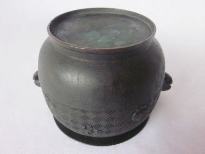 Japanese vintage copper Incense Burner KORO; nice relief/ 622  