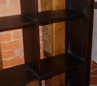 Contemporary Walnut Lounge Six Hole Shelf Display Unit  