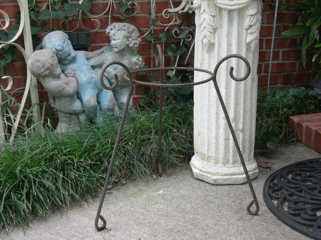 OLD RUSTY METAL SHABBY FLOWER PLANT STANDS~CURVY CHIC  