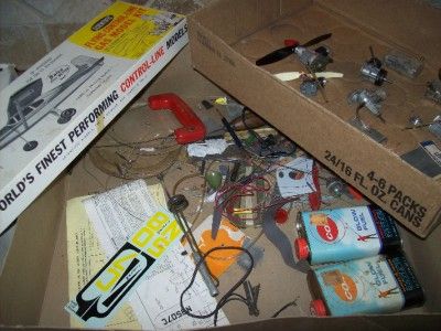 Great Lot of Vintage Model Airplane Parts Engines, Kits, Parts Cox 