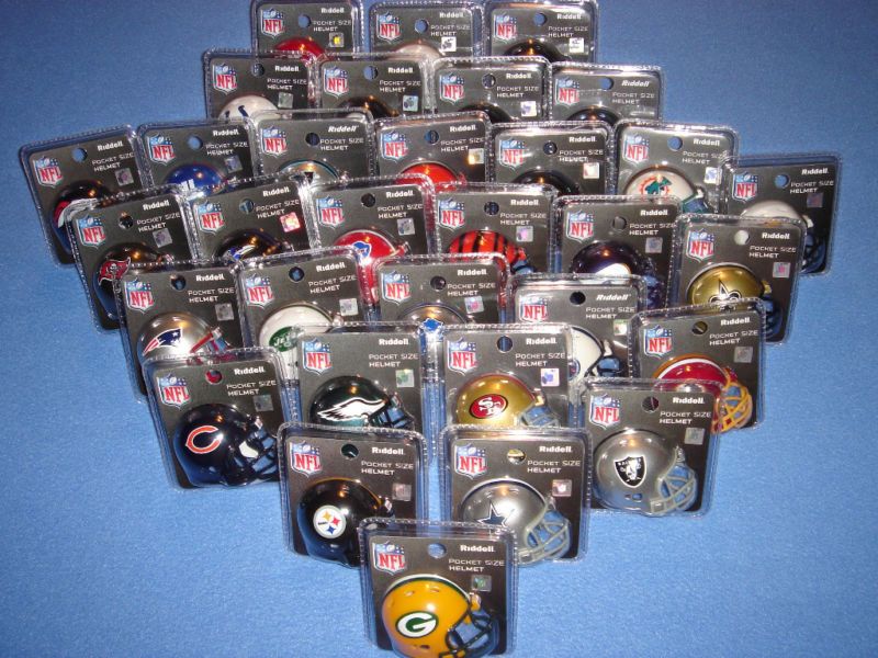 32 TEAMS NFL POCKET PRO REVOLUTION FOOTBALL HELMET SET  