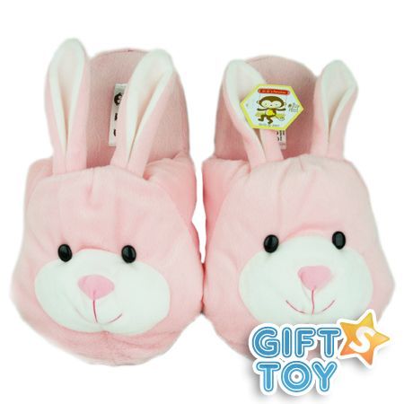 Cute Animal Rabbit Plush Indoor Slippers  