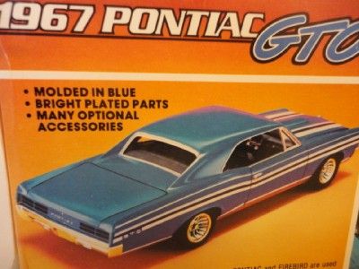 1967 PONTIAC GTO 1/25 SCALE MODEL KIT MPC 6318 LIGHT BLUE 2 in 1 