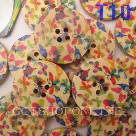 30 500pcs Pattern Wood Buttons 30mm Craft Sewing m  