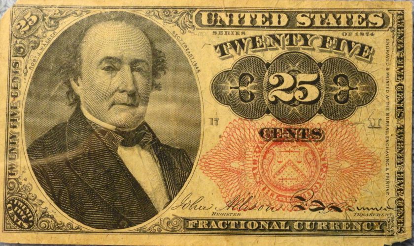 1874 25 Cents Fractional Currency  