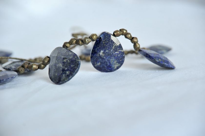 RALPH LAUREN Lapis Lazuli Stone Necklace Womens Jewelry NEW WITH BOX 