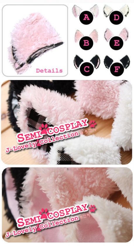 Cat Ear Hair Clip band NEW Lolita Gothic Fancy Cosplay  