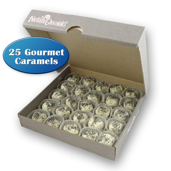 GOURMET SALTED CARAMELS Dark Milk White Chocolate   Sea Salt Carmels 