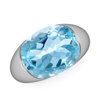 Ct Aquamarine Ring 14K White Gold Sz 3  13 FREE SHIP  