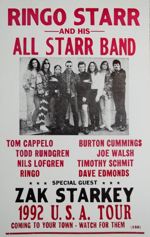 Ringo Starr & his all starr band 1992 Tour Poster  