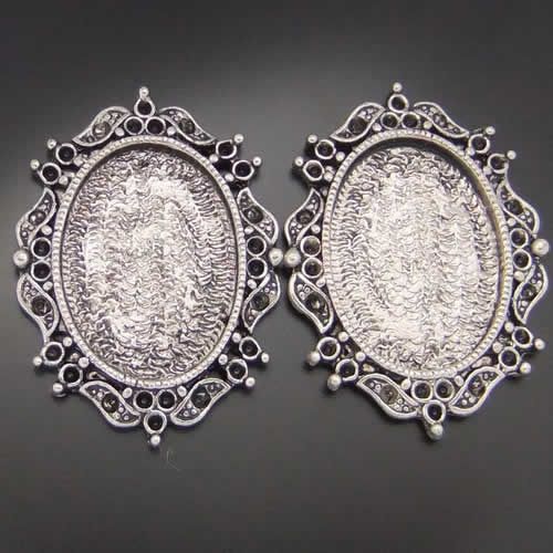 Atq silver look picture frame cameo settings 8pcs 04680  