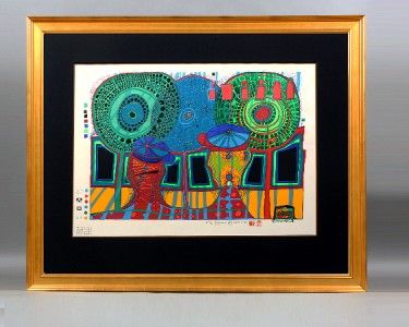   Hundertwasser Serigraph COA & appraisal $7500 Rare Unique  