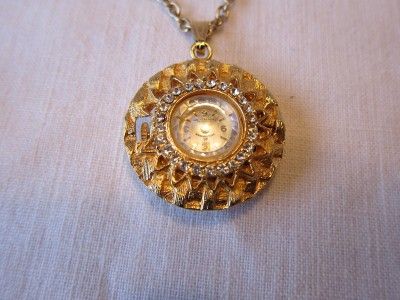 Vintage PAUL GARNIER 21j Watch Pendant & Chain Necklace  