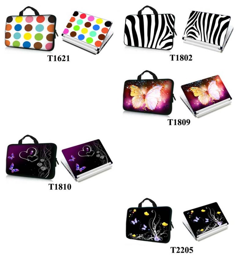 15 15.6 Laptop Sleeve w. Matching Skin Sticker T732  