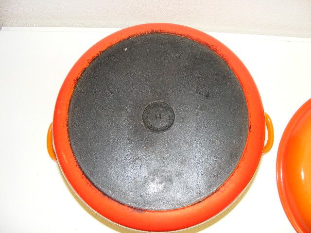 Le Creuset Vintage Dutch Oven Pot 8 Qt Orange Roasting 12 Cast Iron 