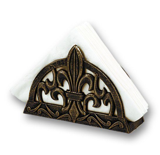 Antique Copper Fleur De Lis Napkin Holder NIB  