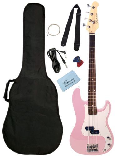 Barcelona Beginner Series Bass Guitar   Pink 030955395180  