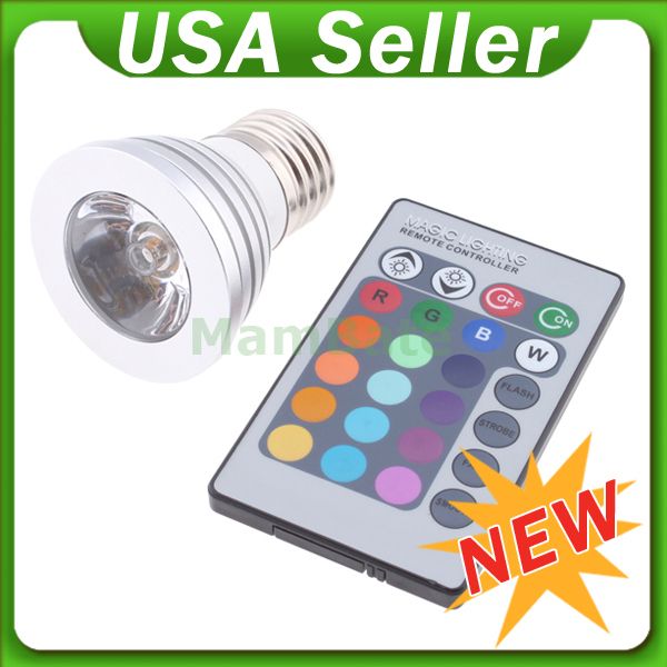   16 Color RGB LED Light Flash Bulb Change Lamp Remote Control Home Xmas