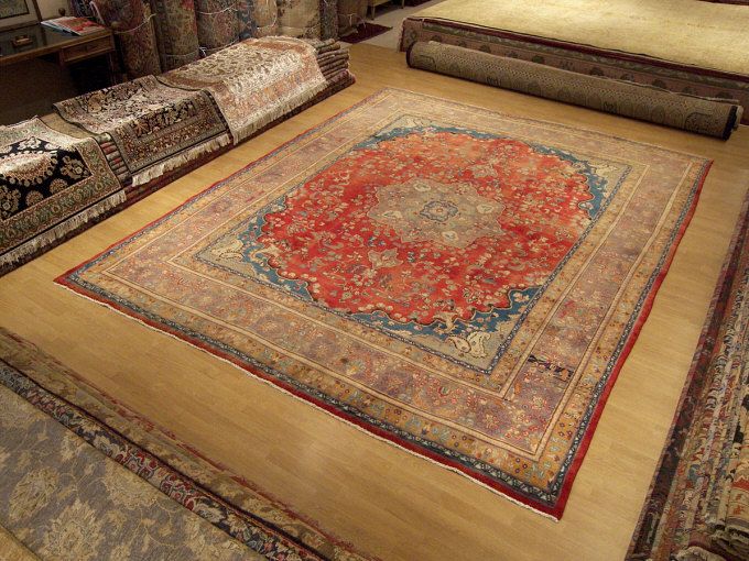 10x12 Antique Hand Knotted Persian Qum Rug Wool Carpet  