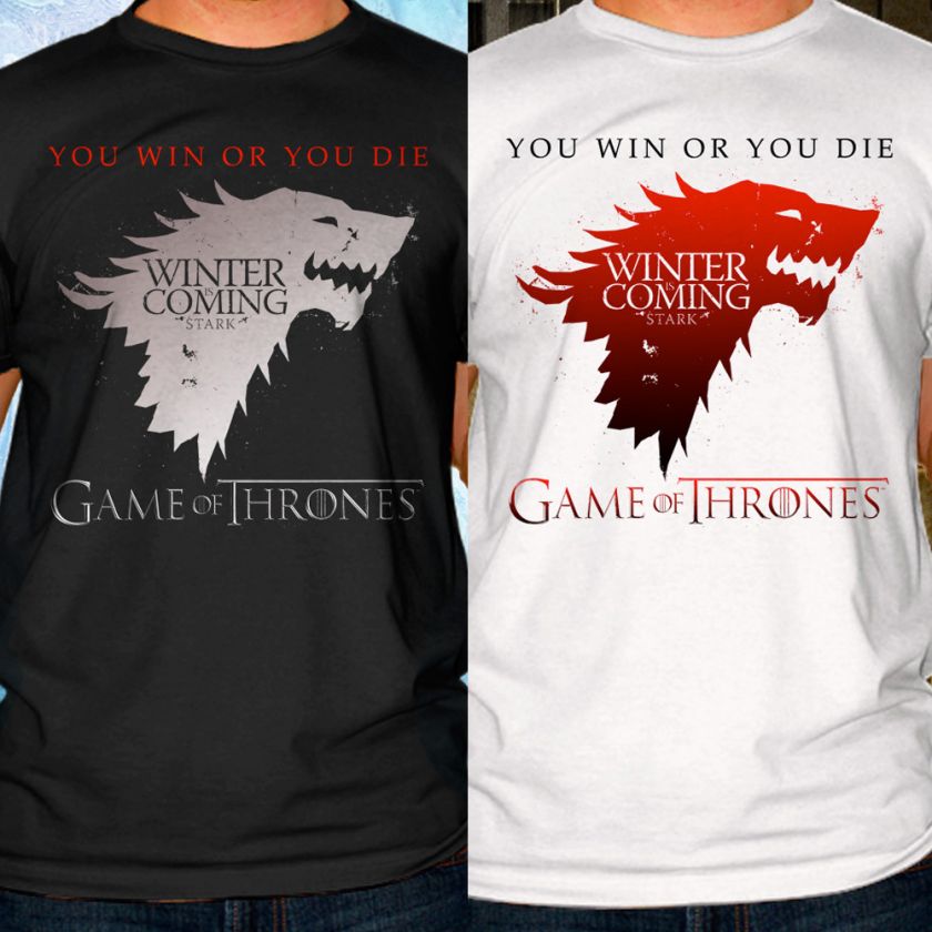 GAME OF THRONES Tee House of Stark TV Show Drama Black or White T 