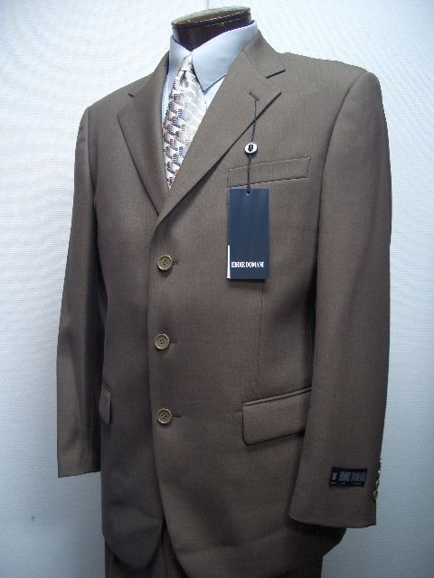 MENS SB BROWN WOOL BLEND DRESS SUIT SIZE 42L NEW SUITS  